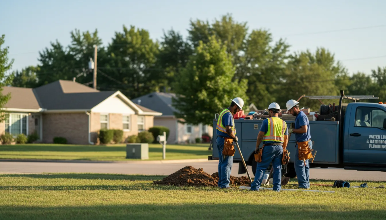 Residential water line and bathroom plumbing service in Murfreesboro, AR